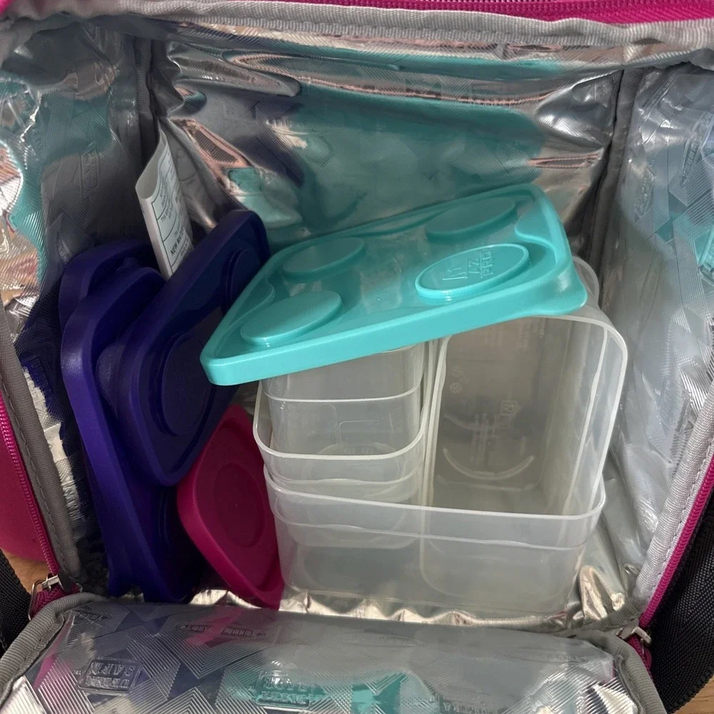 Arctic Zone Pro Multi Compartment Lunch Bag Pink & Gray Color Combo